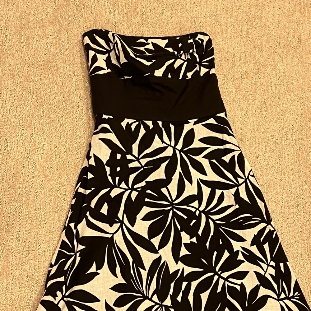 Black and Off white strapless Sundress
